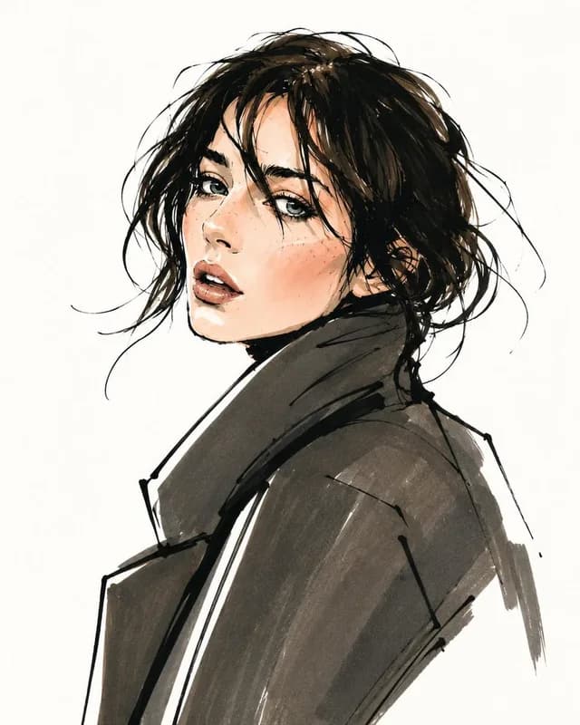 Vogue Style Fashion Sketch preview image 1