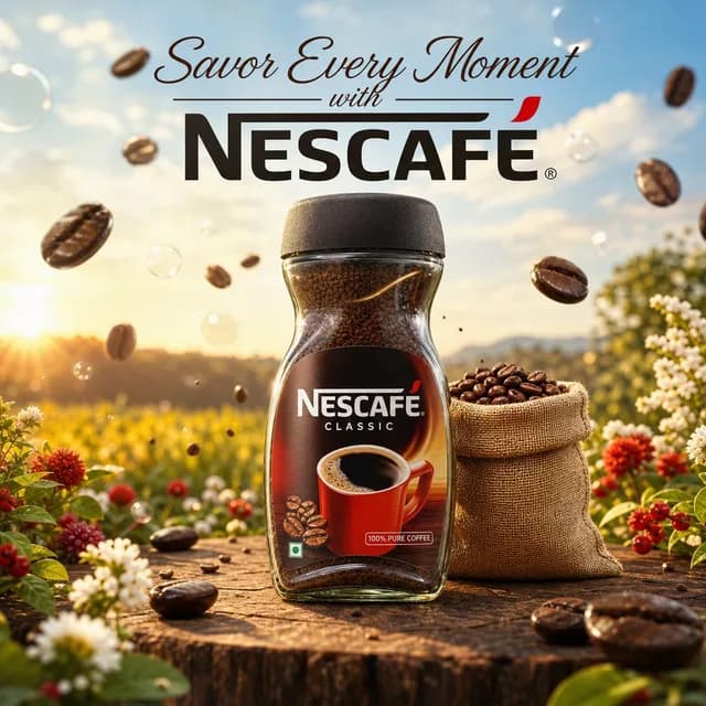 Cinematic Nescafé Product Advertisement preview image 1