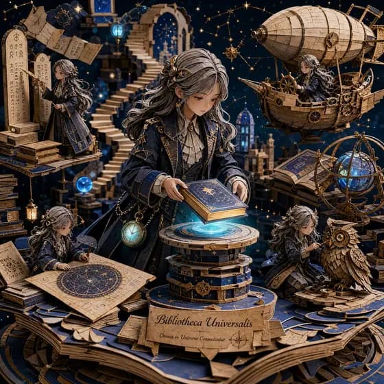 3D Papercraft Cosmic Library Diorama preview image 1