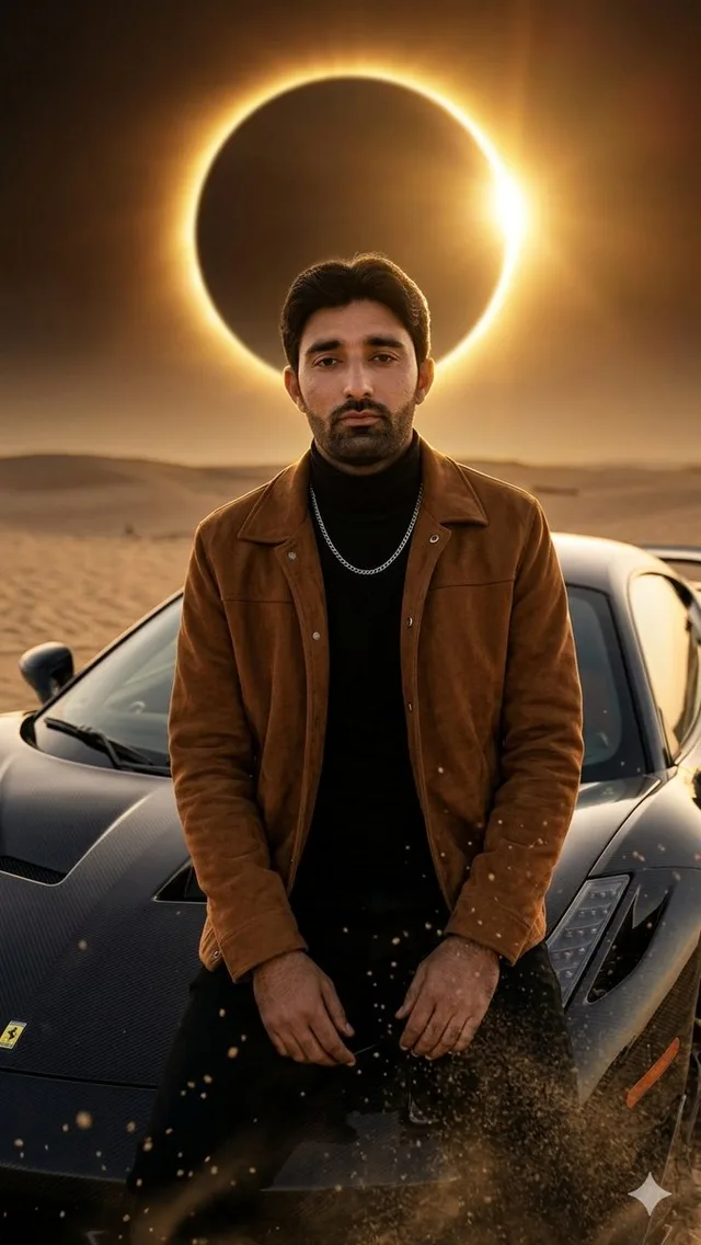 Desert Eclipse Sports Car Portrait preview image 1