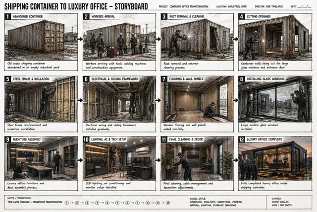 Shipping Container Transformation Storyboard preview image 1