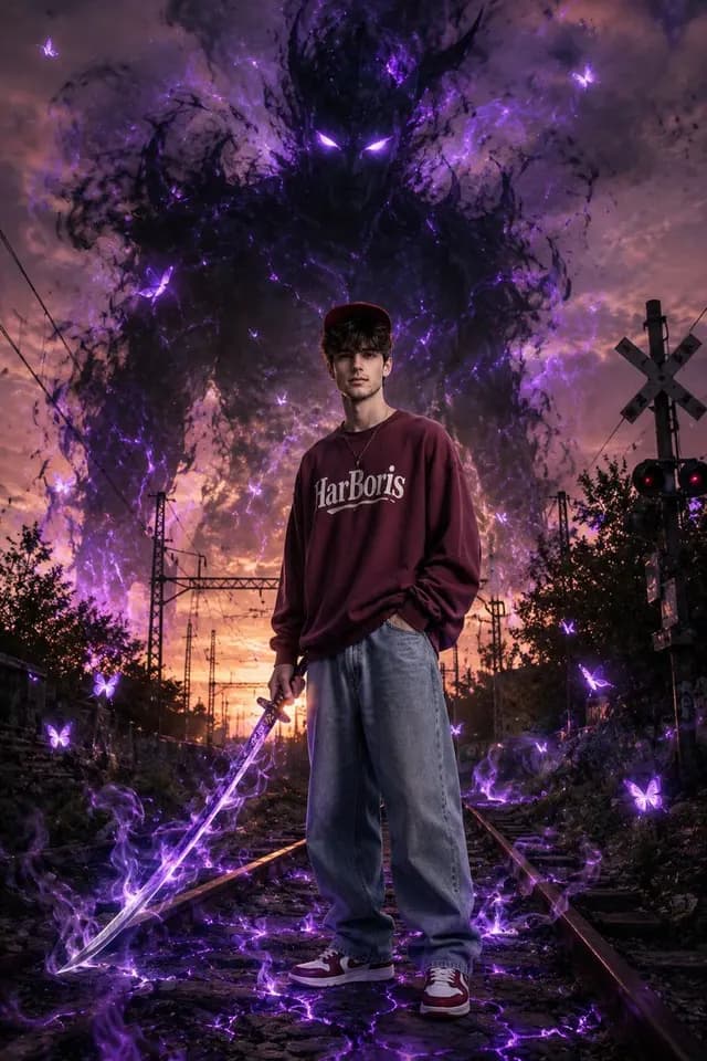 Dark Fantasy Portrait with Shadow Demon preview image 1