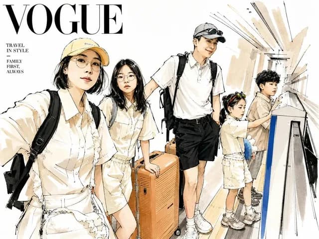Vogue Style Watercolor Travel Illustration preview image 1