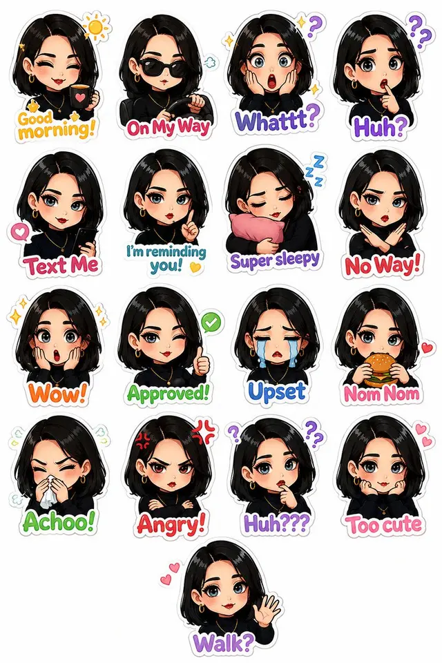 Personalized Chibi Sticker Pack preview image 1