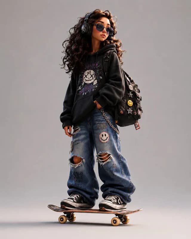 Stylized Urban 3D Skater Character preview image 1