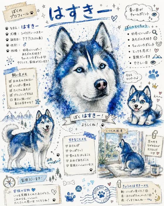 Japanese Husky Sketchbook Profile preview image 1