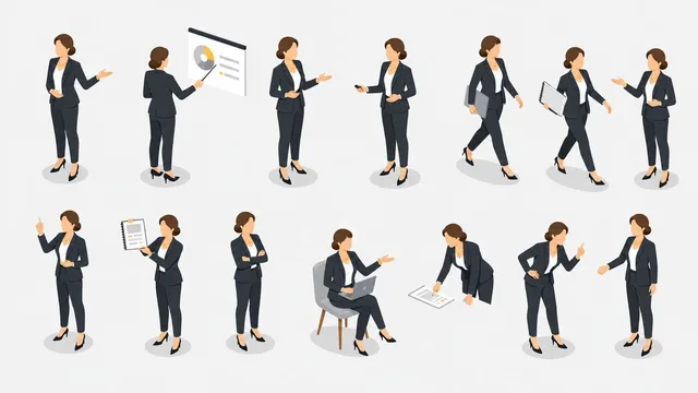 Isometric Business Presenter Pose Set preview image 1