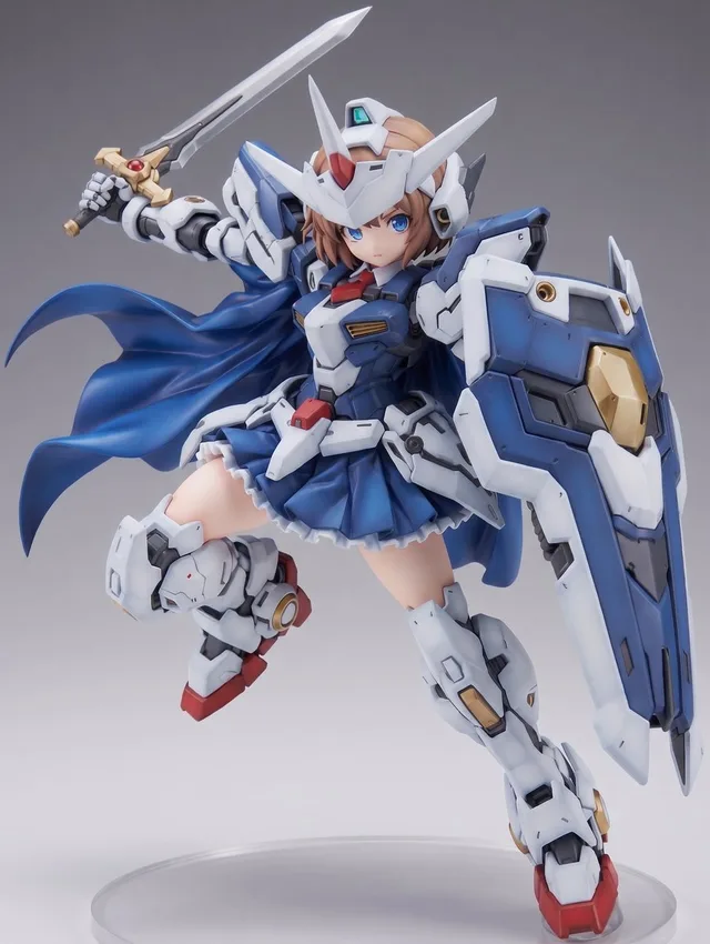 Mecha Girl Figure Product Render preview image 1