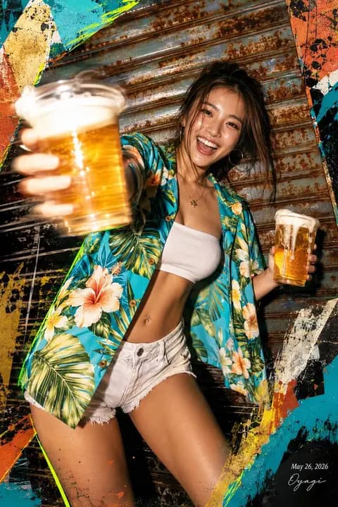 Tropical Beer Party Poster preview image 1