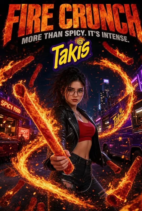 Fiery Takis Action Poster preview image 1