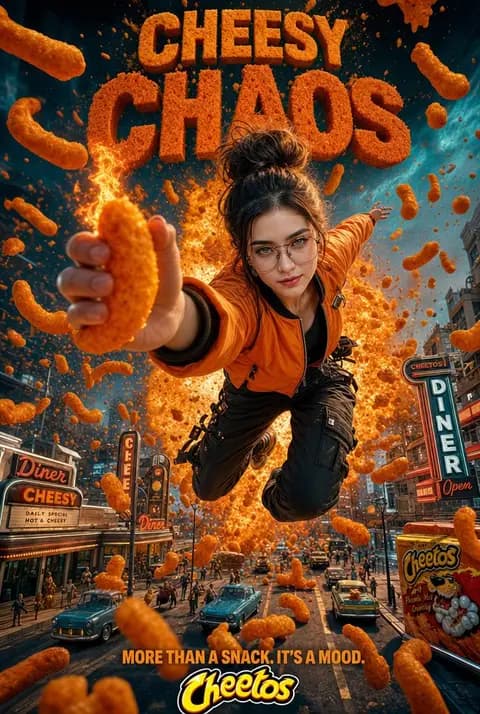 Cheesy Chaos Snack Ad preview image 1