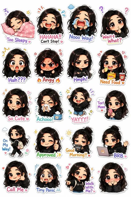 Kawaii Chibi Sticker Pack Creator preview image 1