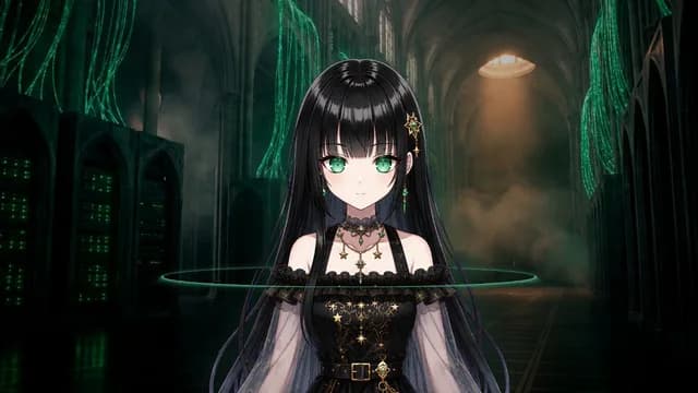 Gothic Cyber VTuber Cathedral Portrait preview image 1