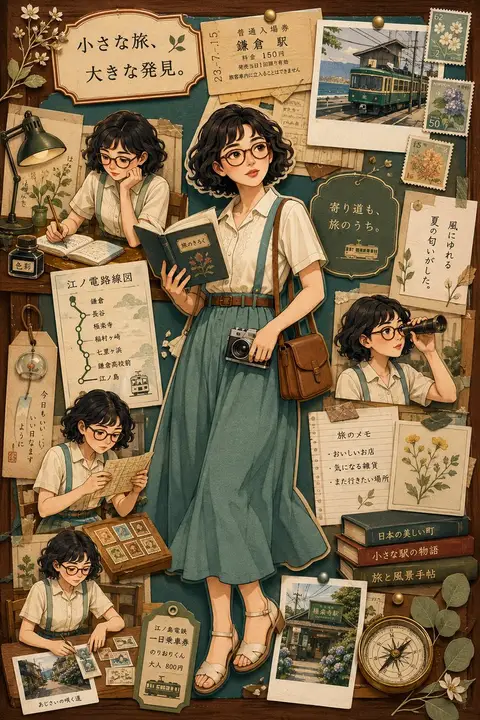 Nostalgic Travel Collage Scrapbook preview image 1