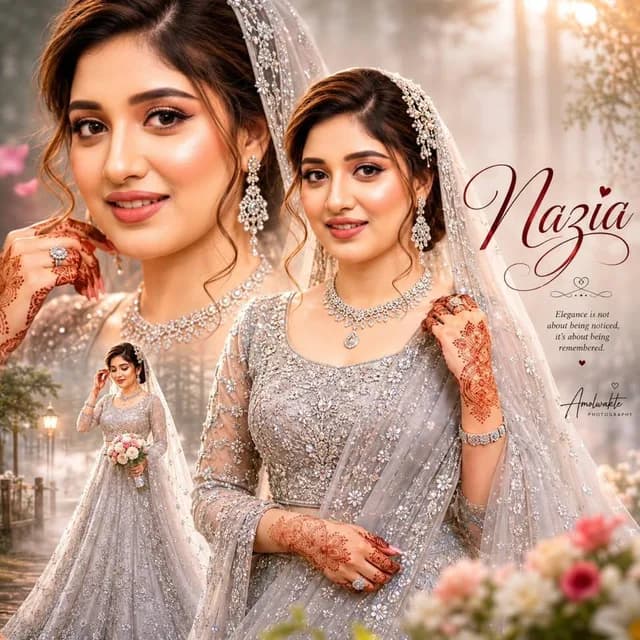 Ultra-realistic Indian Bridal Portrait Collage preview image 1