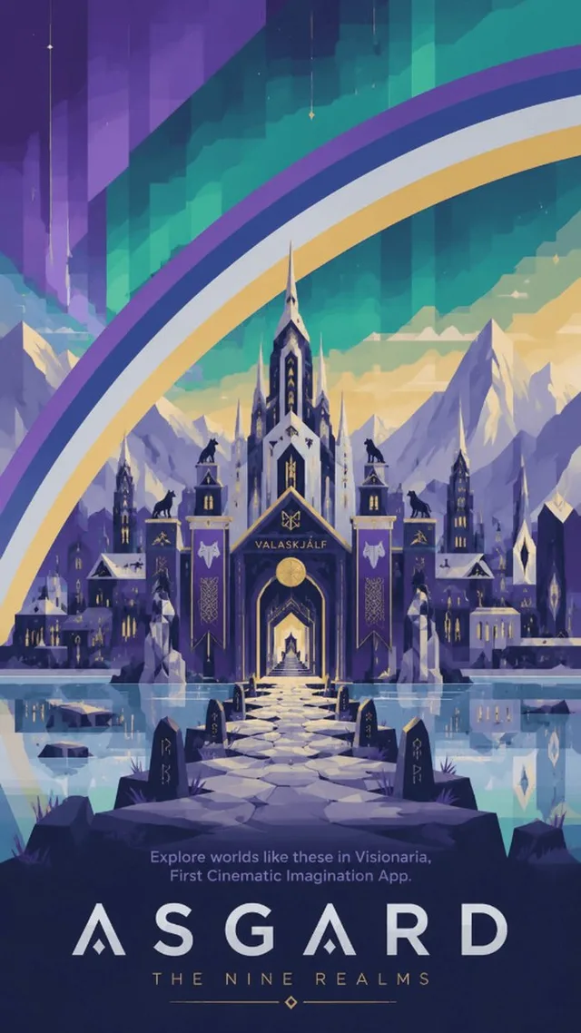 Asgard Mythical Travel Poster preview image 1