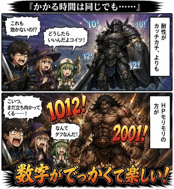 Two-Panel Fantasy Damage Numbers Manga preview image 1