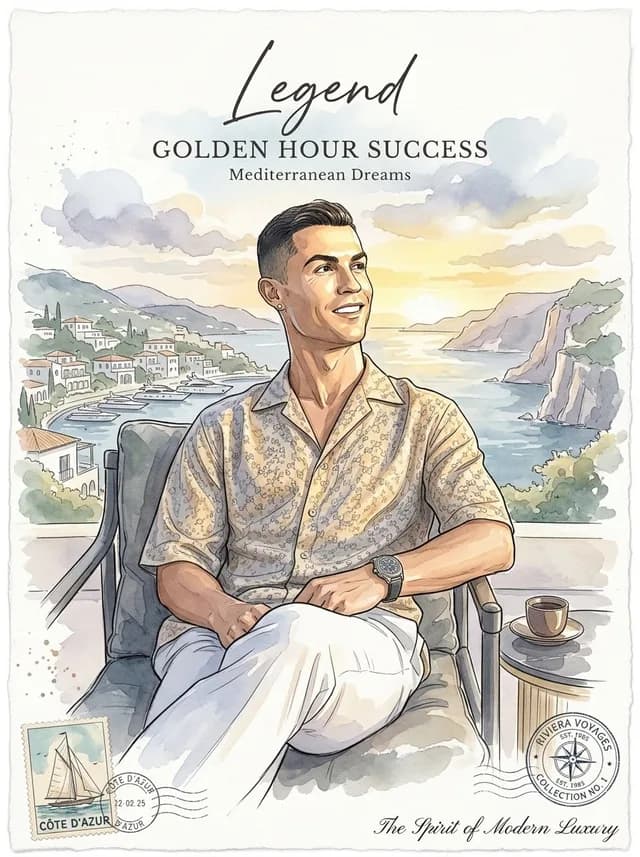 Vintage Watercolor Football Poster preview image 1