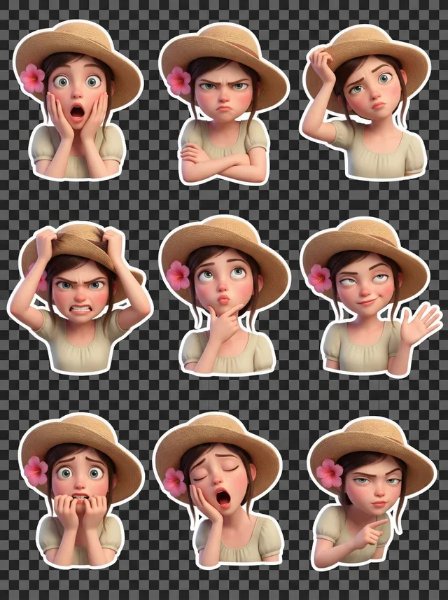 Pixar Style 3D Emoji Sticker Pack preview image 1