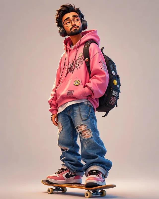 Anonymous Pink Hoodie Skater preview image 1