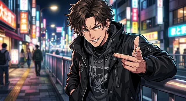 Neon Anime Streetwear Portrait preview image 1