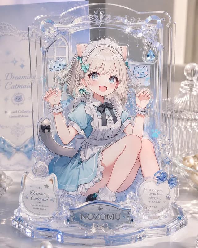 Layered Acrylic Catmaid Postcard Display preview image 1