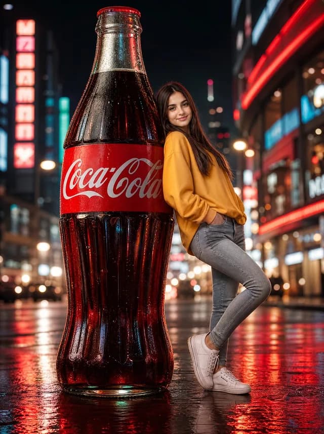 Neon Coca-Cola Street Portrait preview image 1
