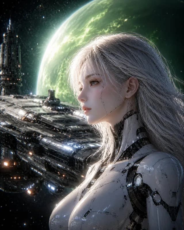 Female Android on Spaceship preview image 1