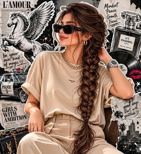 Fashion Editorial Portrait with Grunge Collage preview image 1