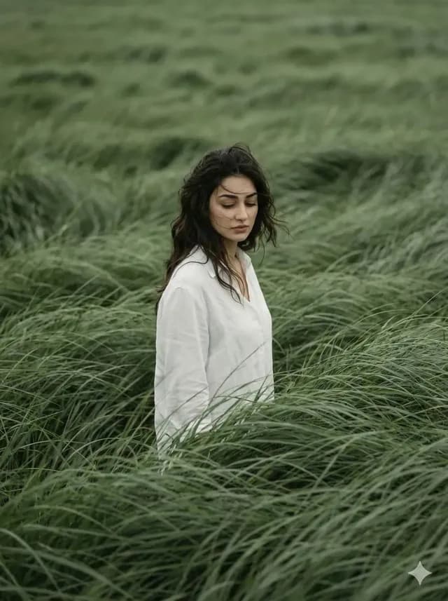 Cinematic Meadow Editorial Portrait preview image 1
