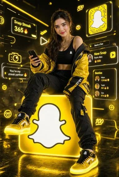 Neon Snapchat Influencer Portrait preview image 1