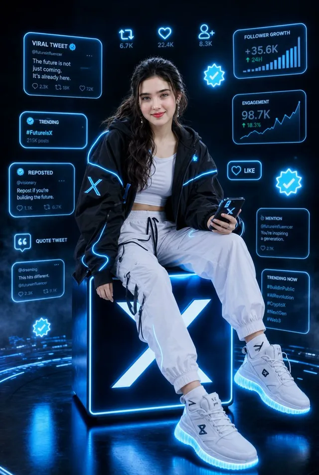 Futuristic X Influencer Portrait preview image 1