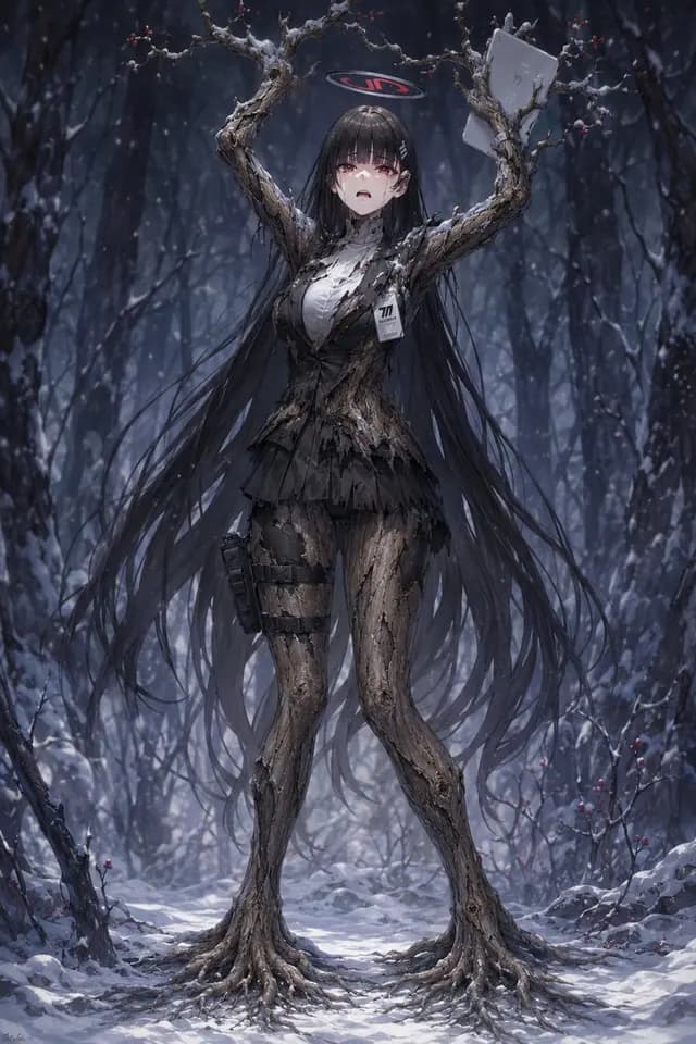 Snow Forest Tree Girl preview image 1