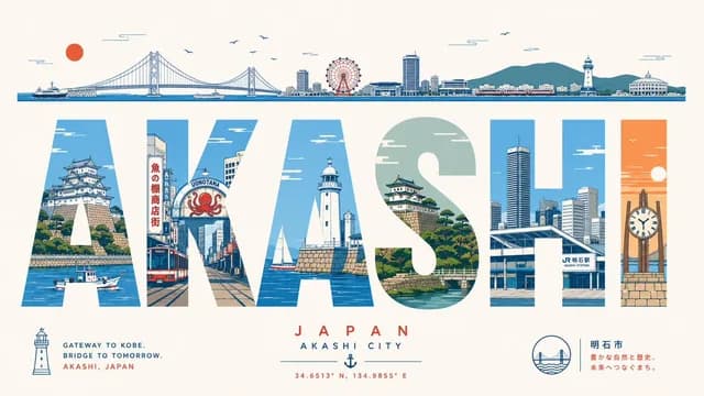 Akashi Typographic Travel Poster preview image 1