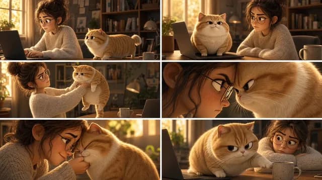 Pixar Cat Desk Storyboard preview image 1