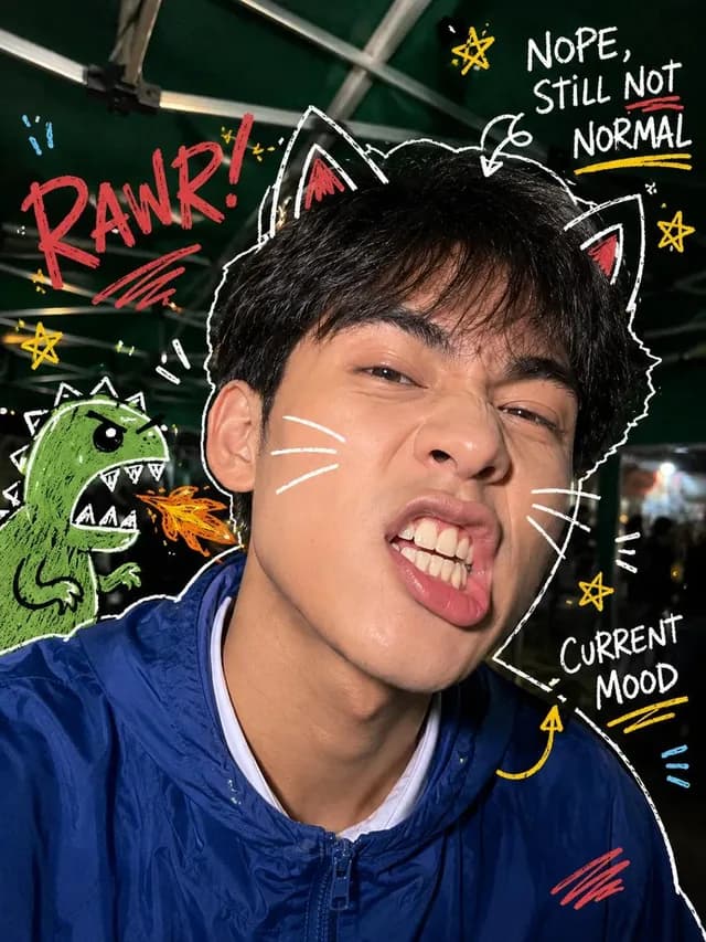 Y2K Nighttime Selfie with Doodles preview image 1