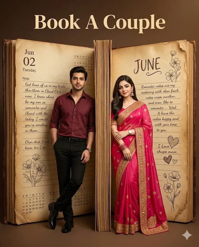 Vintage Diary Couple Concept Poster preview image 1