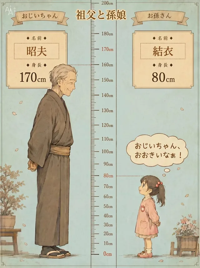 Grandfather and Granddaughter Height Chart preview image 1