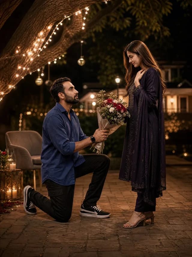 Night Park Proposal Portrait preview image 1