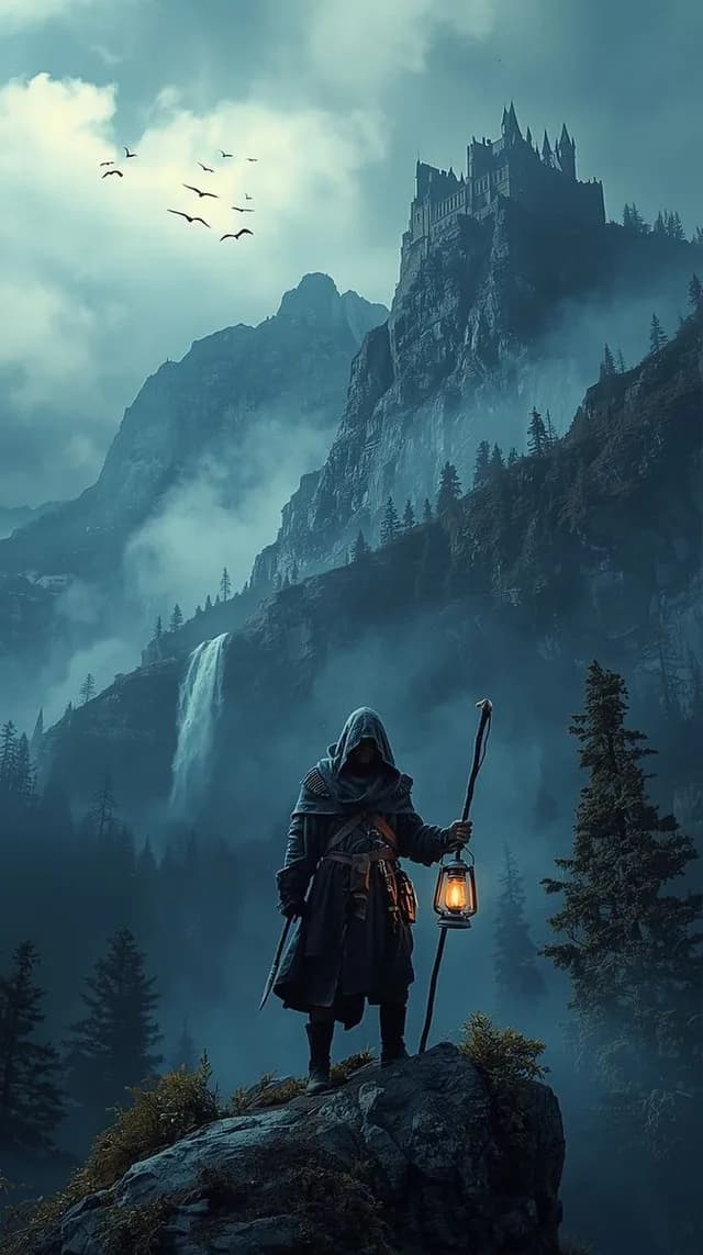 Epic Fantasy Warrior Landscape preview image 1