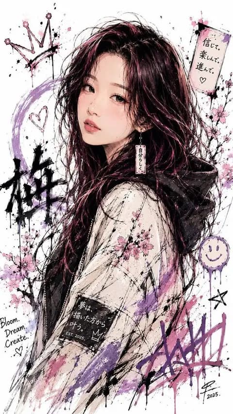 Japanese Ink Splatter Illustration preview image 1