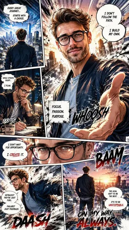 Dynamic Manga Page Illustration preview image 1