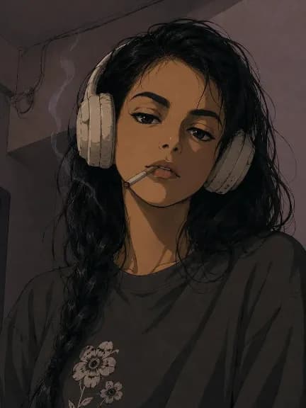 90s Rebel Anime Headphone Portrait preview image 1