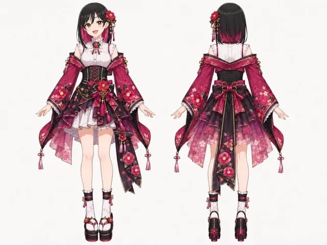 Wa-Modern Floral Idol Dress Sheet preview image 1