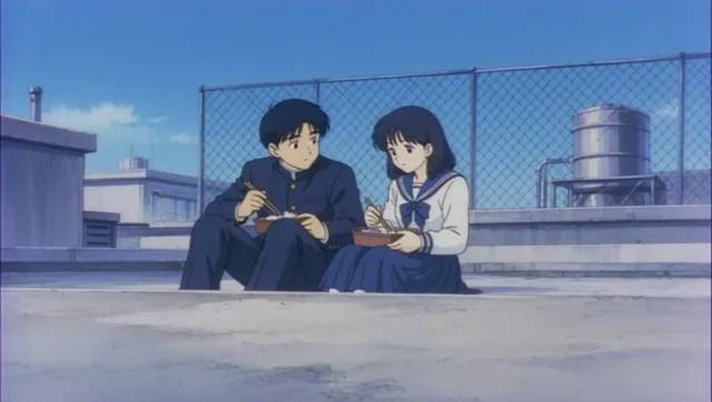 Retro Anime Rooftop Lunch Scene preview image 1