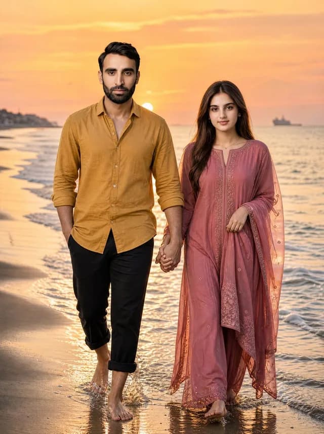 Golden Hour Beach Couple preview image 1