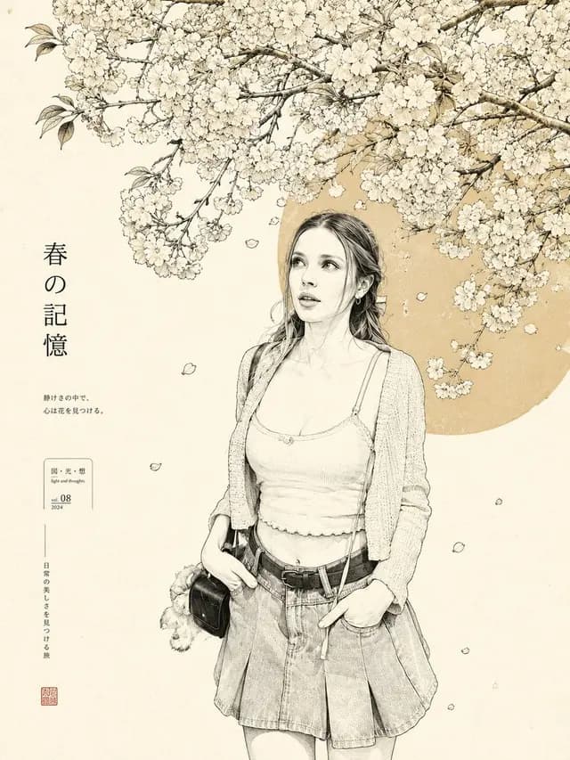 Minimalist Japanese Line Art Transformation preview image 1