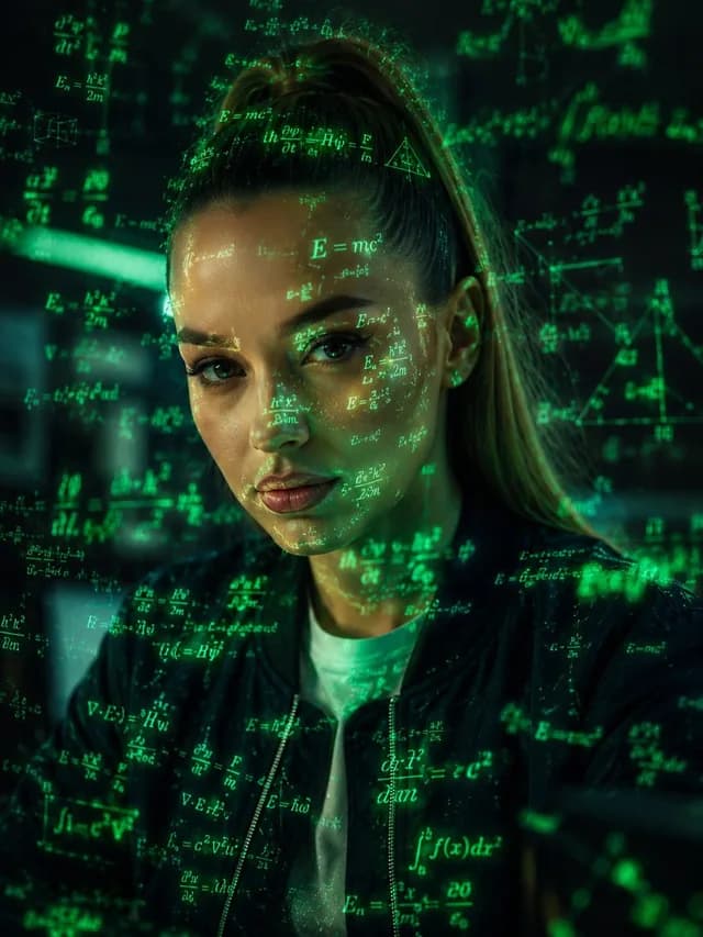 Futuristic Holographic Data Portrait preview image 1