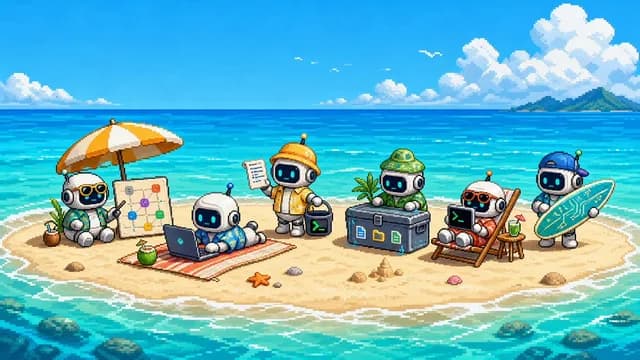 Cute Pixel Art Sandbank Robot Team preview image 1