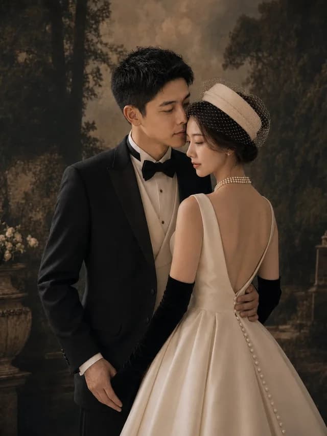 Vintage Garden Wedding Portrait preview image 1